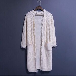 Long Sleeve Knit Sweater Duster Small